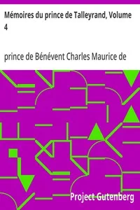 Mémoires du prince de Talleyrand, Volume 4