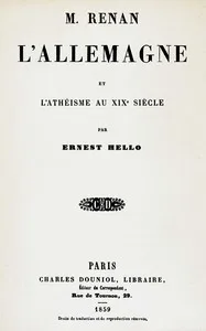 M. Renan, l'Allemagne et l'athéisme au XIXe siècle