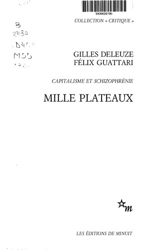 Capitalisme et schizophrénie (2)