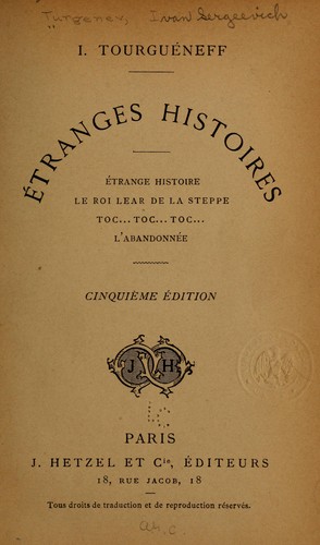 Etrange histoire