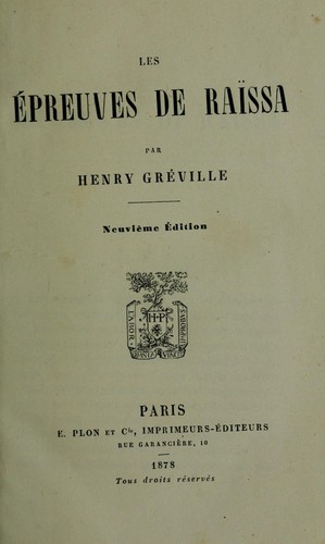 Les épreuves de Raïssa